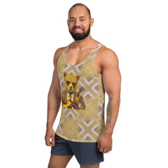 Outdoor adventure-themed men's tank top.