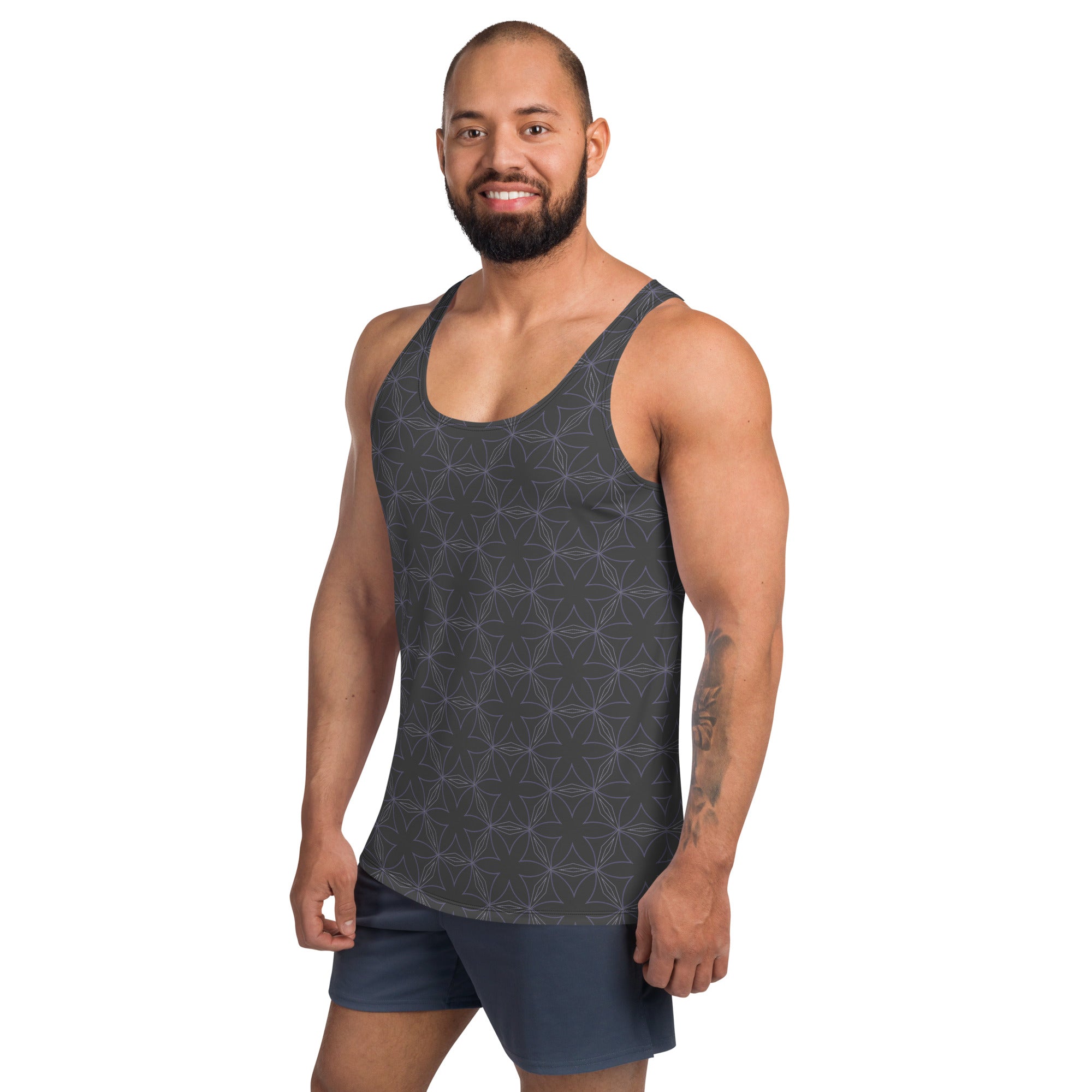 Men's Tank Top in Urban Camouflage style hanging