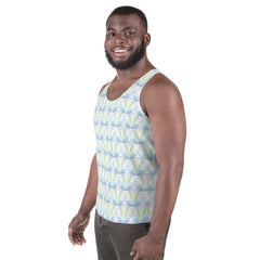 Detailed print of Urban Landscape on men's tank top