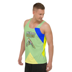 Men's tank top for yoga and relaxation – Lotus Calm design.
