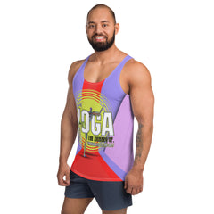 Mindful Stretch Men's Tank Top for active workouts.
