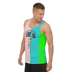 Stylish men's tank top for yoga and fitness.