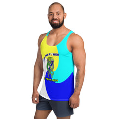 Men's Tank Top for yoga by Aligned Asanas styled casually.