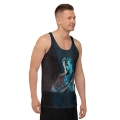 NS 815 Men's workout tank top on model.