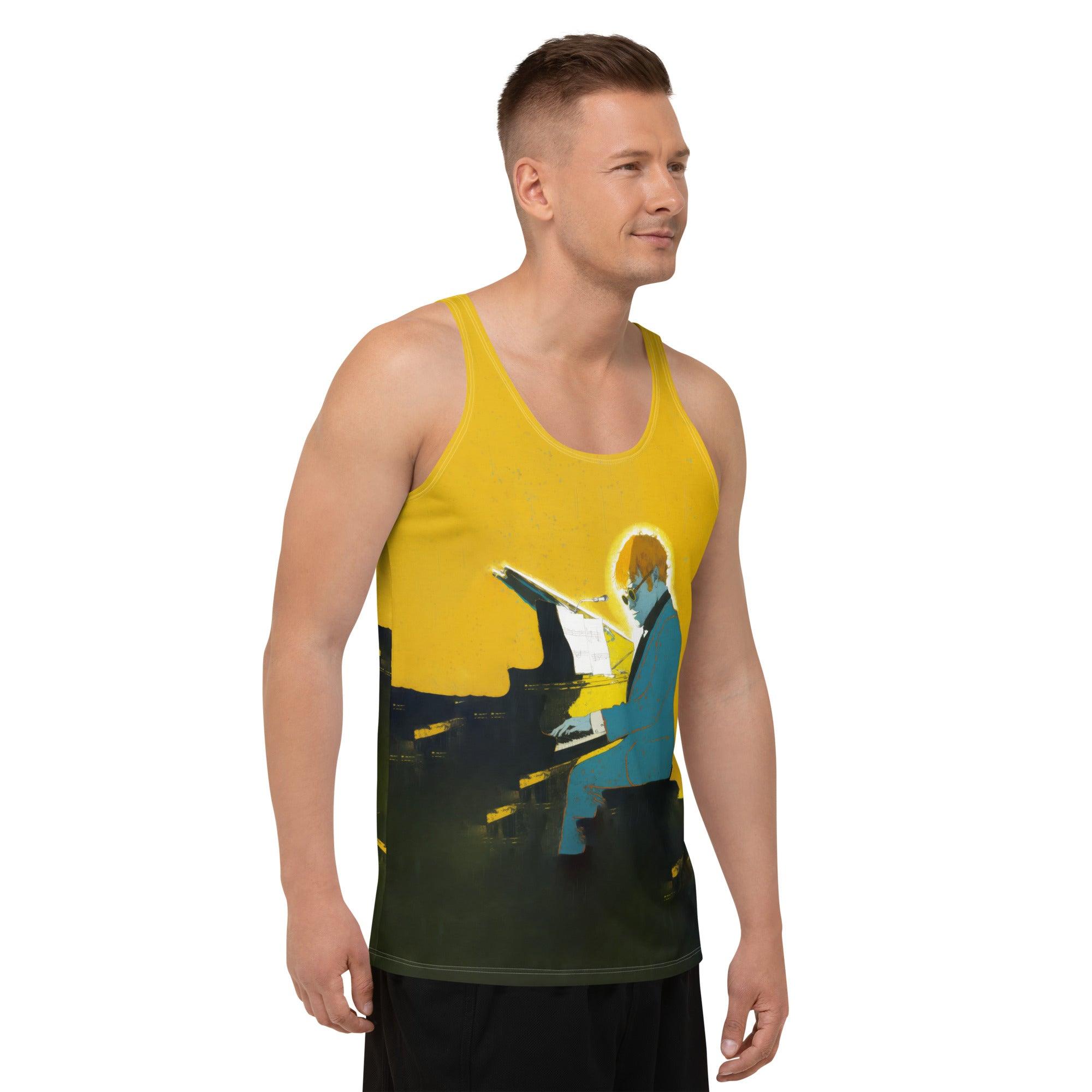 Eye-catching SurArt 90 Tank Top featuring original artwork, ideal for making a statement on the beach or street.