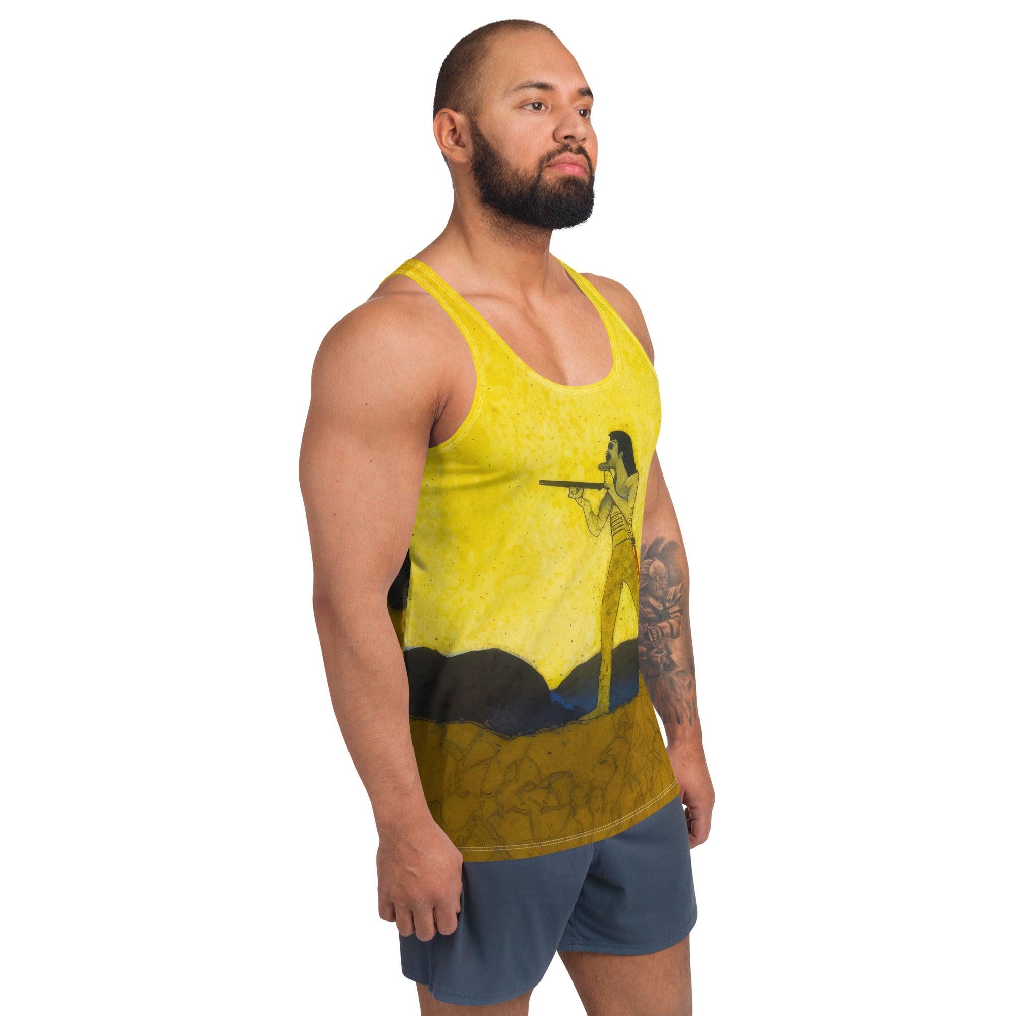 Eye-catching SurArt 105 Men's Tank, perfect for surfers and art enthusiasts alike.