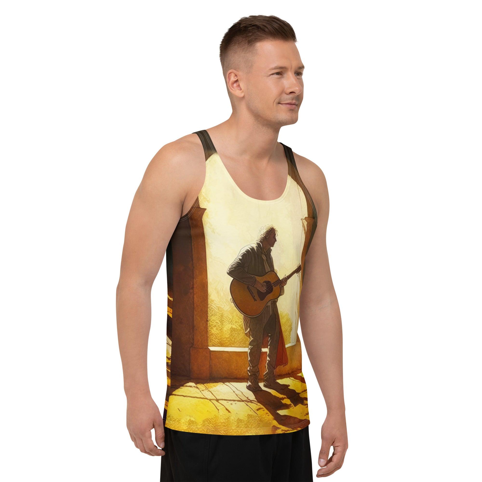 Vibrant and bold SurArt 117 Tank Top, perfect for surfers and art enthusiasts alike.