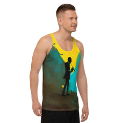 Stylish SurArt 120 Men's Tank Top, combining performance and art for beach and street wear.