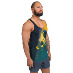 Eye-catching SurArt 121 Tank Top design, perfect for those who live for the waves and art.