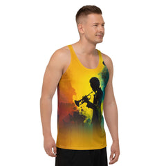 Vibrant SurArt 122 Tank Top design, offering a fresh take on surfwear with artistic flair.