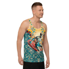 Men's Surfing Paradise All-Over Print Tank Top Embrace The Beach Vibes - Beyond T-shirts