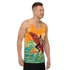 Surfing Soul All-Over Print Men's Tank Top Ride The Ocean's Rhythm - Beyond T-shirts