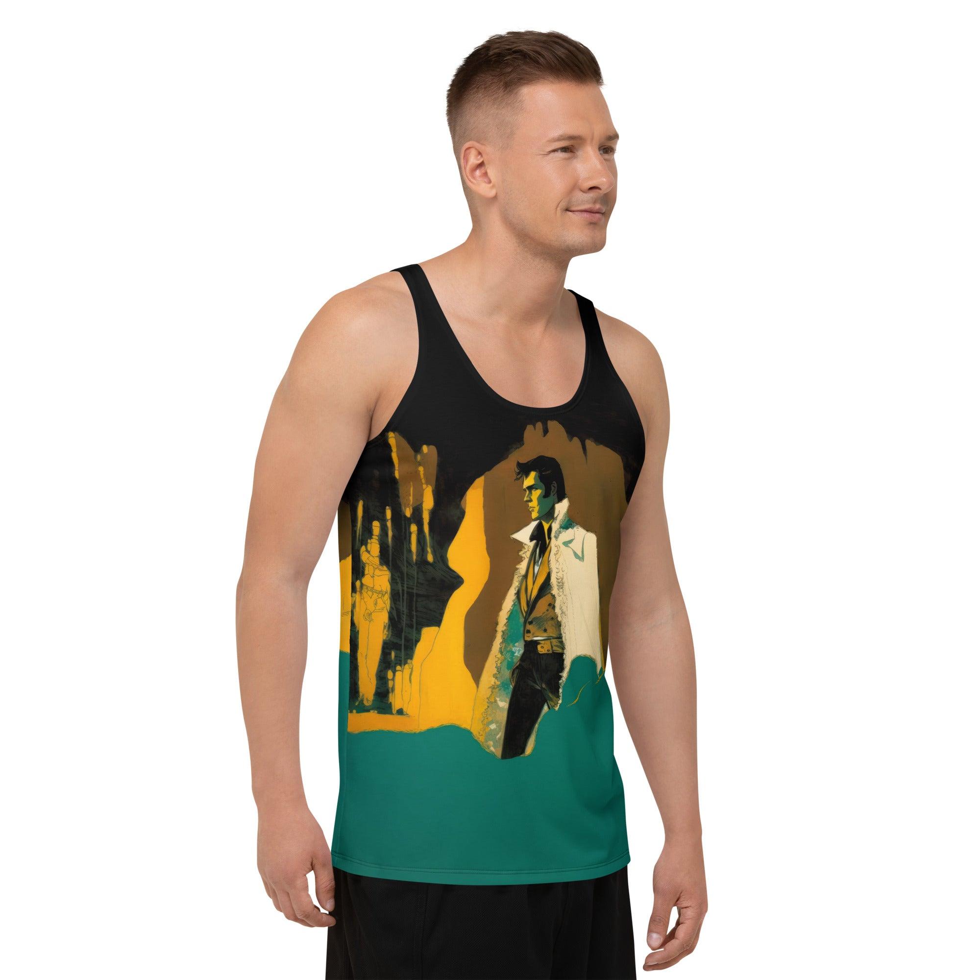 Retro Vinyl Groove Men's Sleeveless Tee - Beyond T-shirts