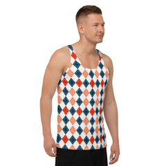 Elegant Diamond Dance All-Over Print Men's Tank Top