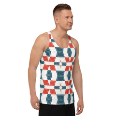 Jet Black Geometric Diamond Men's Tank Top