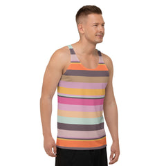 Psychedelic Prism Colorful Stripe All-Over Print Men's Tank Top