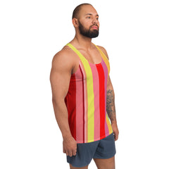 Fiesta Flamenco Colorful Stripe All-Over Print Men's Tank Top