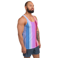 Aurora Borealis Colorful Stripe All-Over Print Men's Tank Top