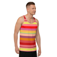 Luminous Galaxy Colorful Stripe All-Over Print Men's Tank Top