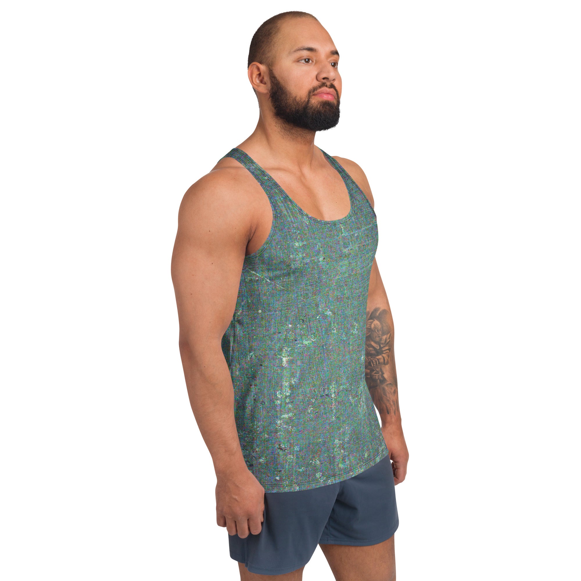 Eye-Catching Abstract Spectrum Design Men's Tank Top - Fashion Statement