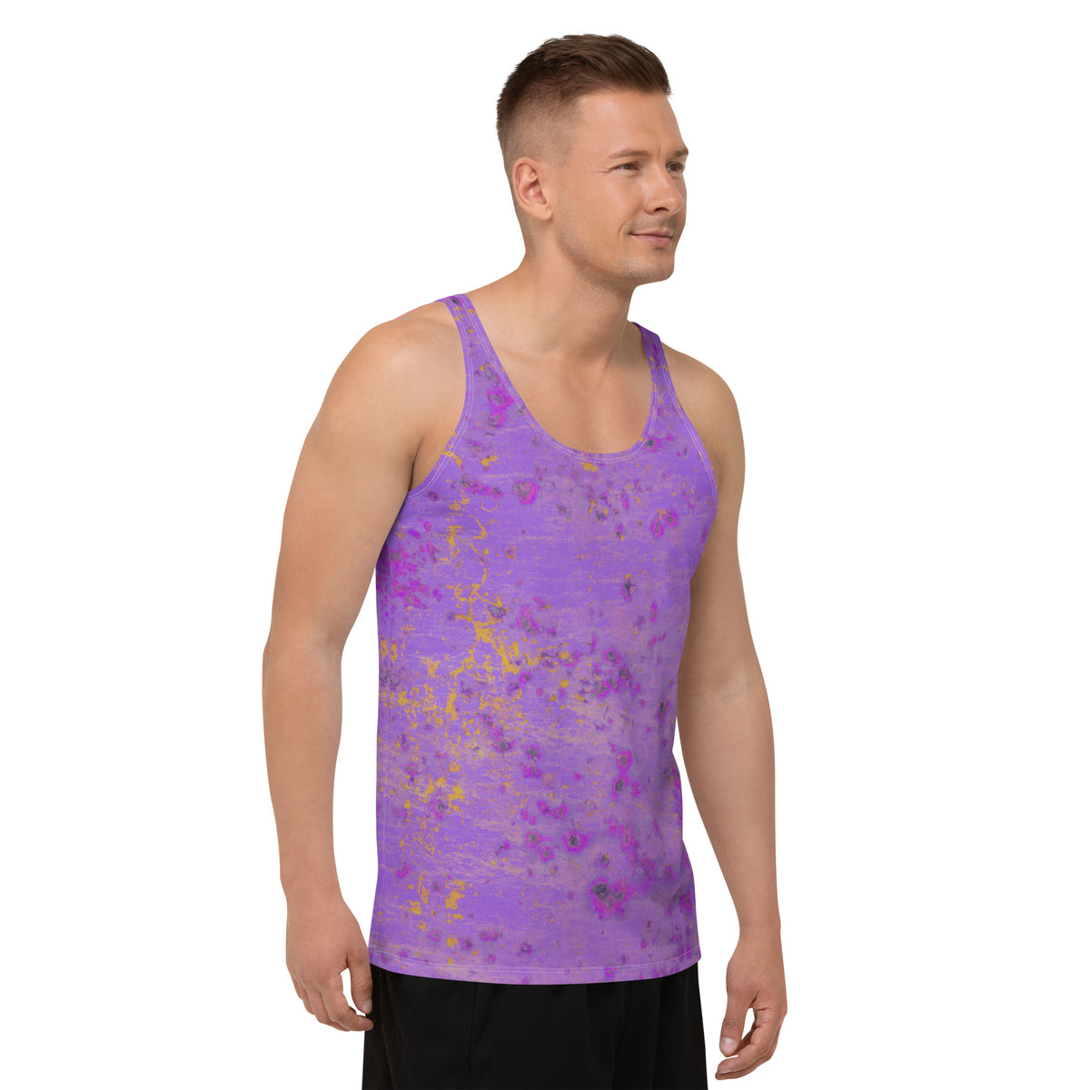 Vibrant Technicolor Dream Men's Tank Top with Colorful Texture