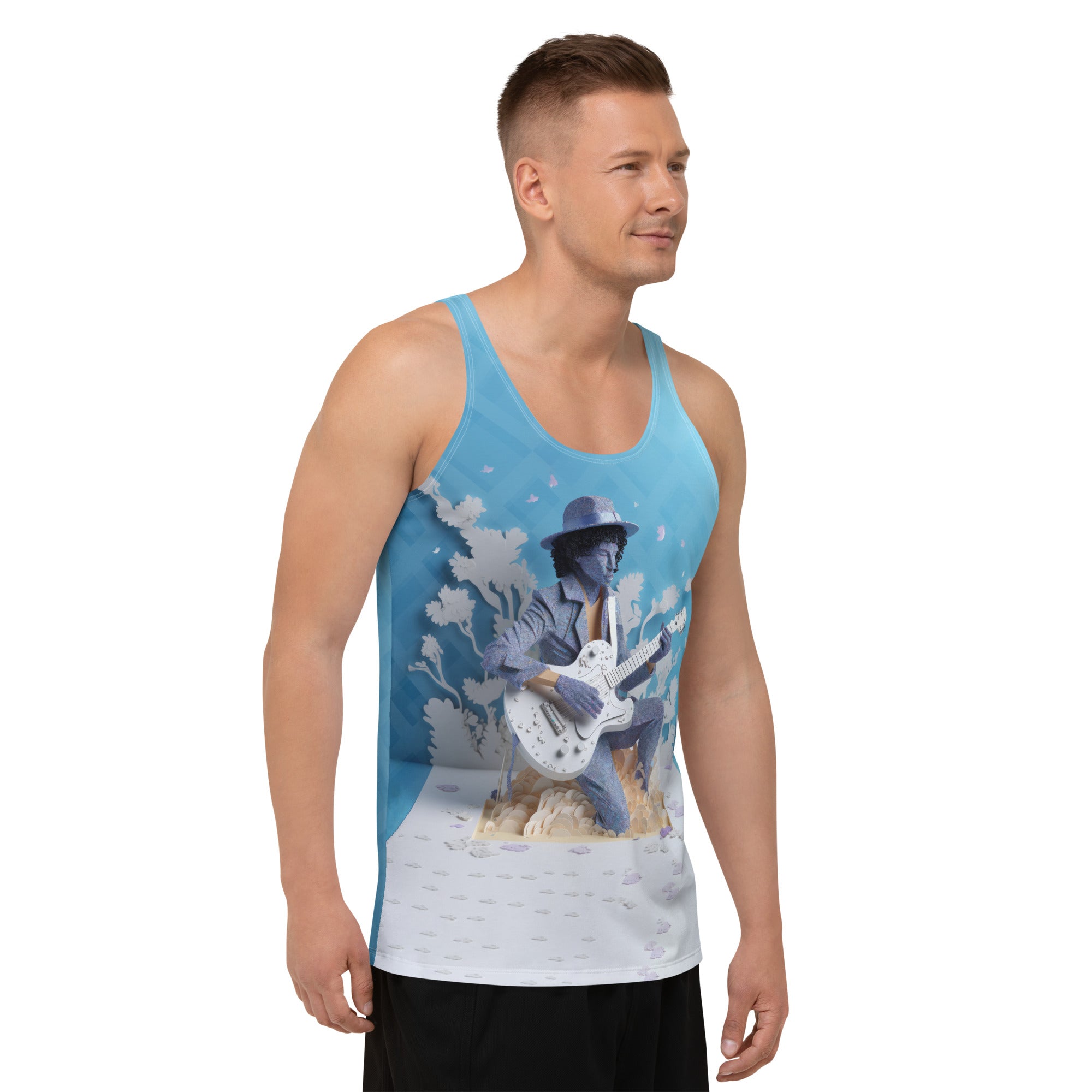 Stylish Men's Tank Top with Enchanted Forest print.