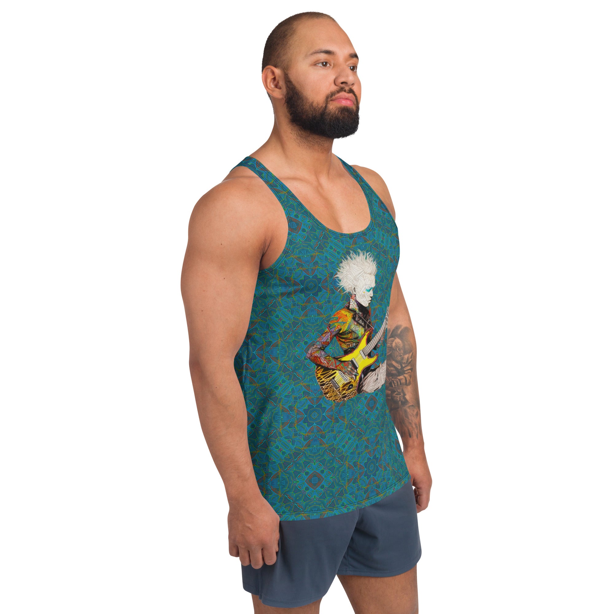 Pop culture-inspired men's tank top, perfect for casual wear.