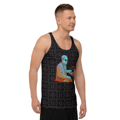 Men's vibrant Pop Explosion tank top back view.