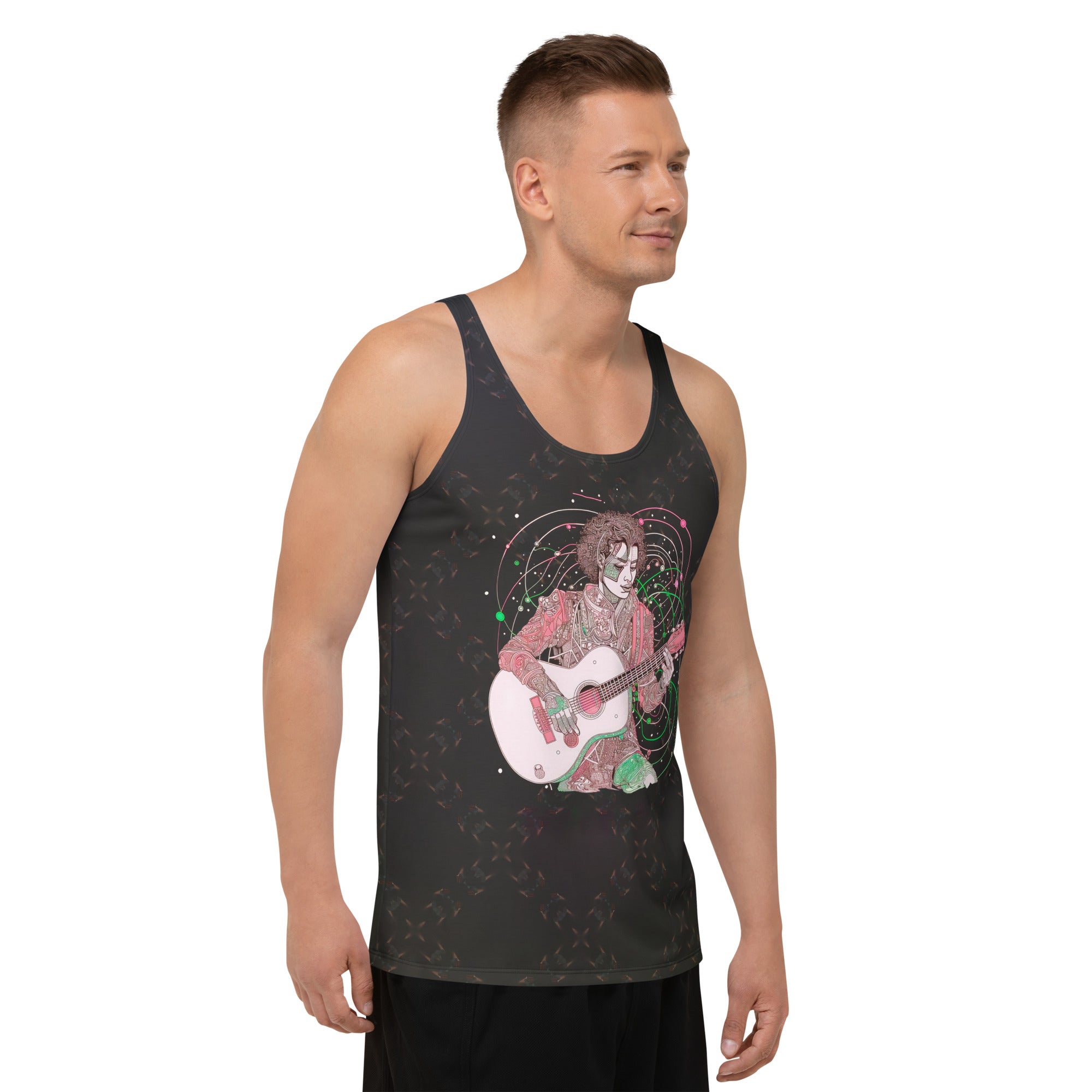 Model wearing Petal Parade Men's Tank Top