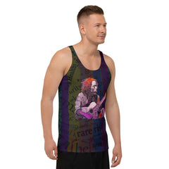 Flower Child Dreams Men's Tank Top displayed on a clothing rack.