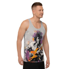 Frost Peak Men's Tank Top side view showcasing sleeveless design.