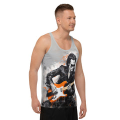 Men wearing Amber Zenith breathable tank top.