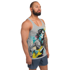 Comfortable men's tank top with lunar print.