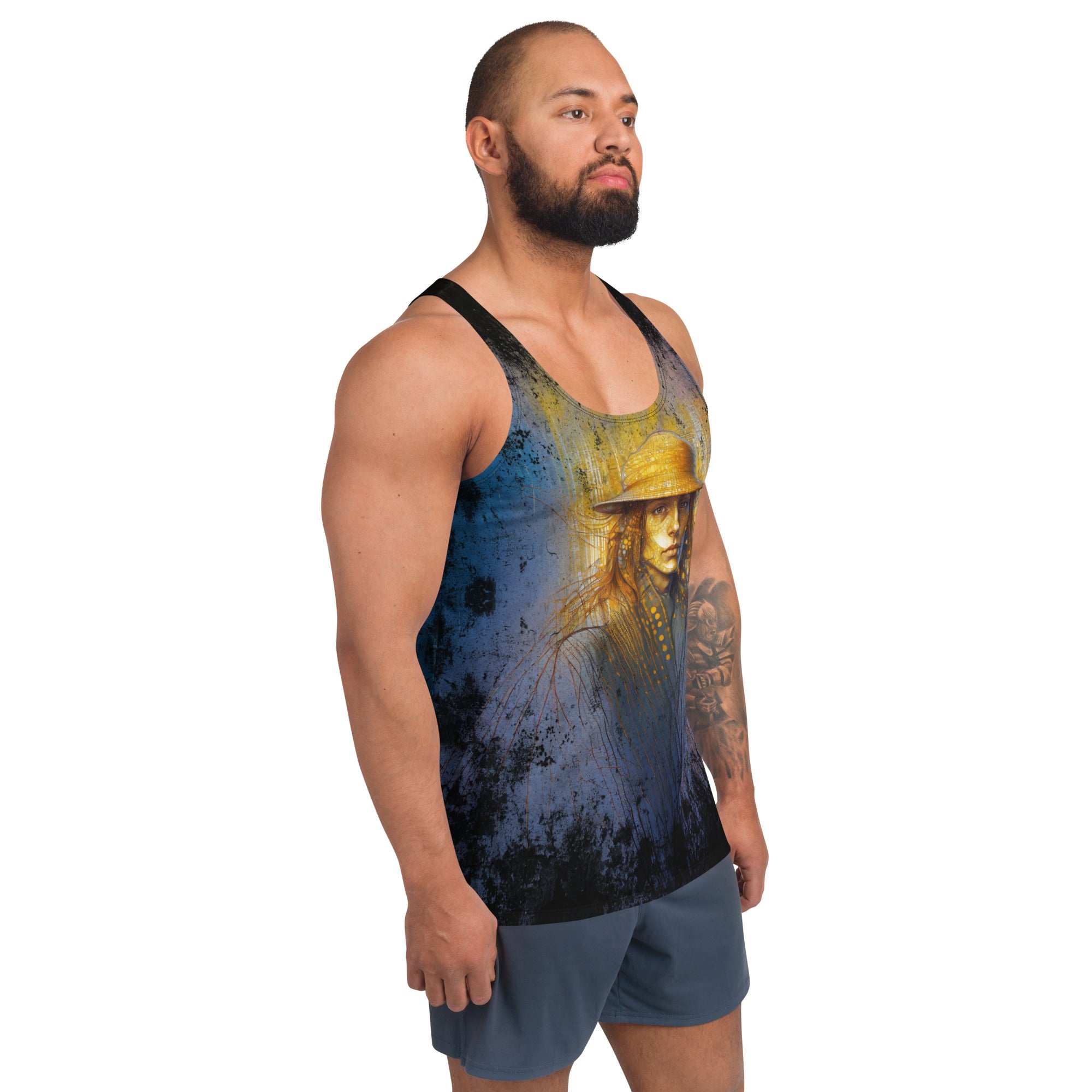 Modern minimalist Infinite Odyssey Men's Tank Top with abstract design