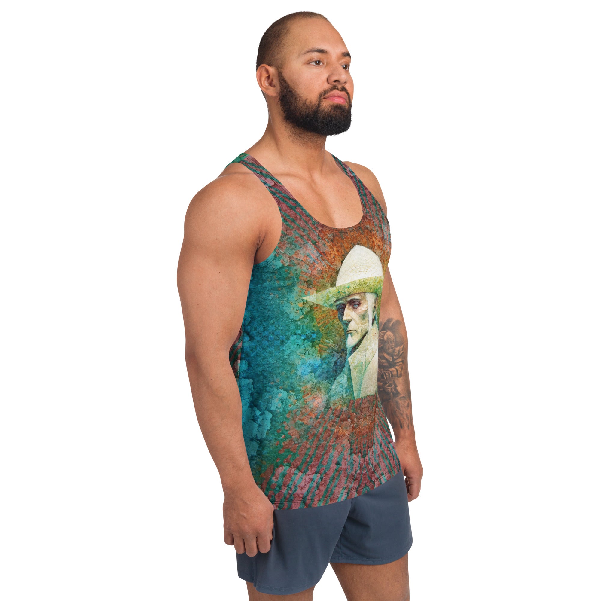 Minimalist abstract design on Supernova Impact Men's Tank Top.