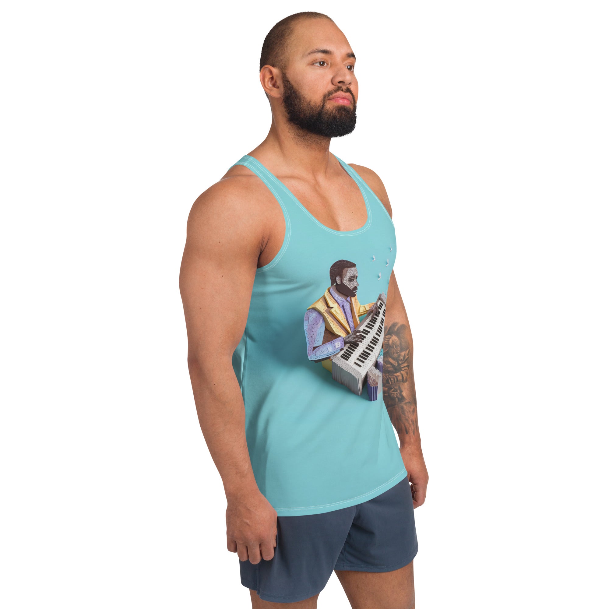 Casual Summer Wear Men's Paper Lotus Tank Top.