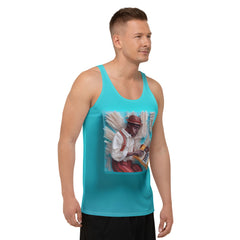 Athletic Tank Top with Papercut Eagle Graphic.