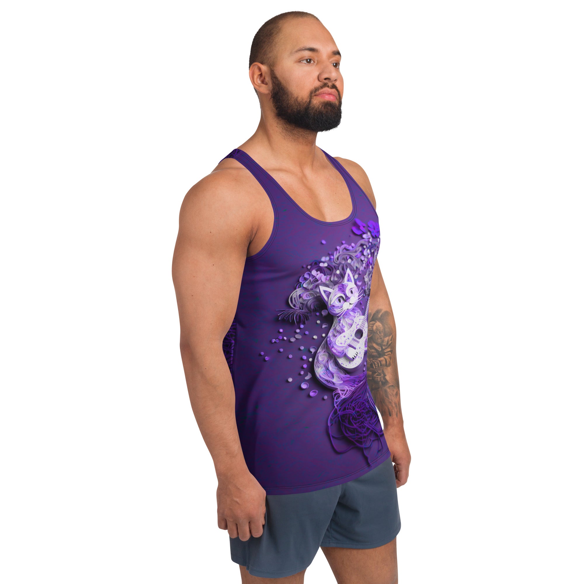 Comfortable Kirigami Owl Wisdom men's tank top.