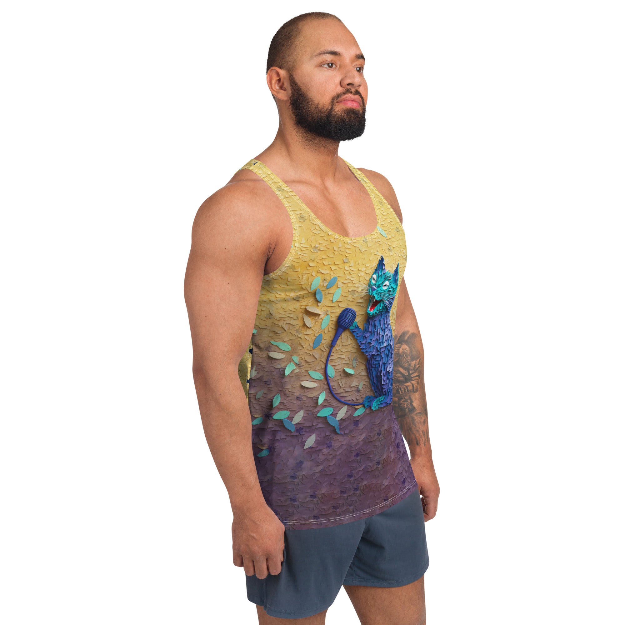 Comfortable and unique Origami Lotus Peace men's tank top.