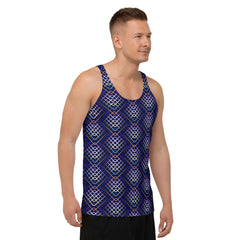 Detail of Hex pattern on men's tank top