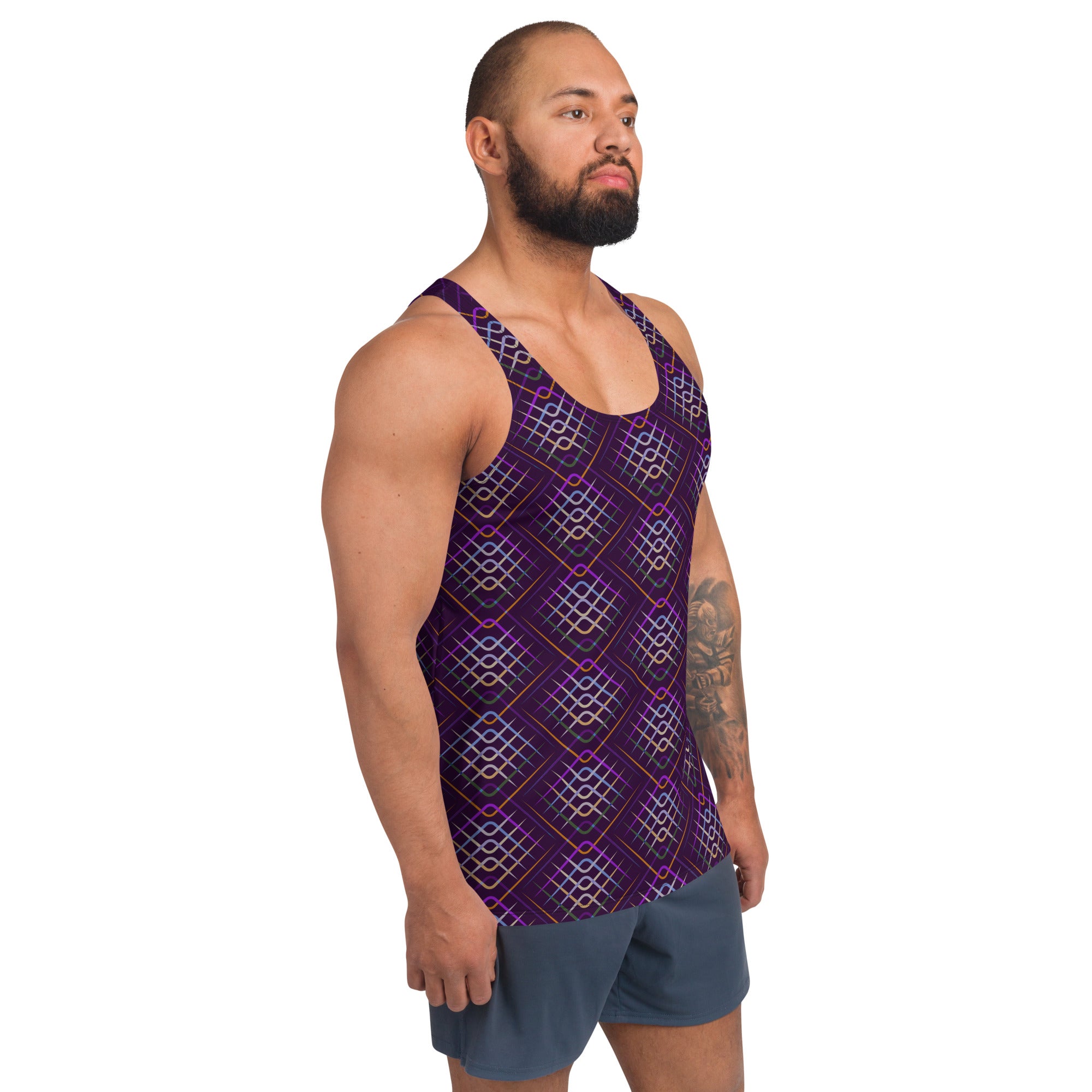 Dynamic Dots Men's Tank Top styled for casual wear