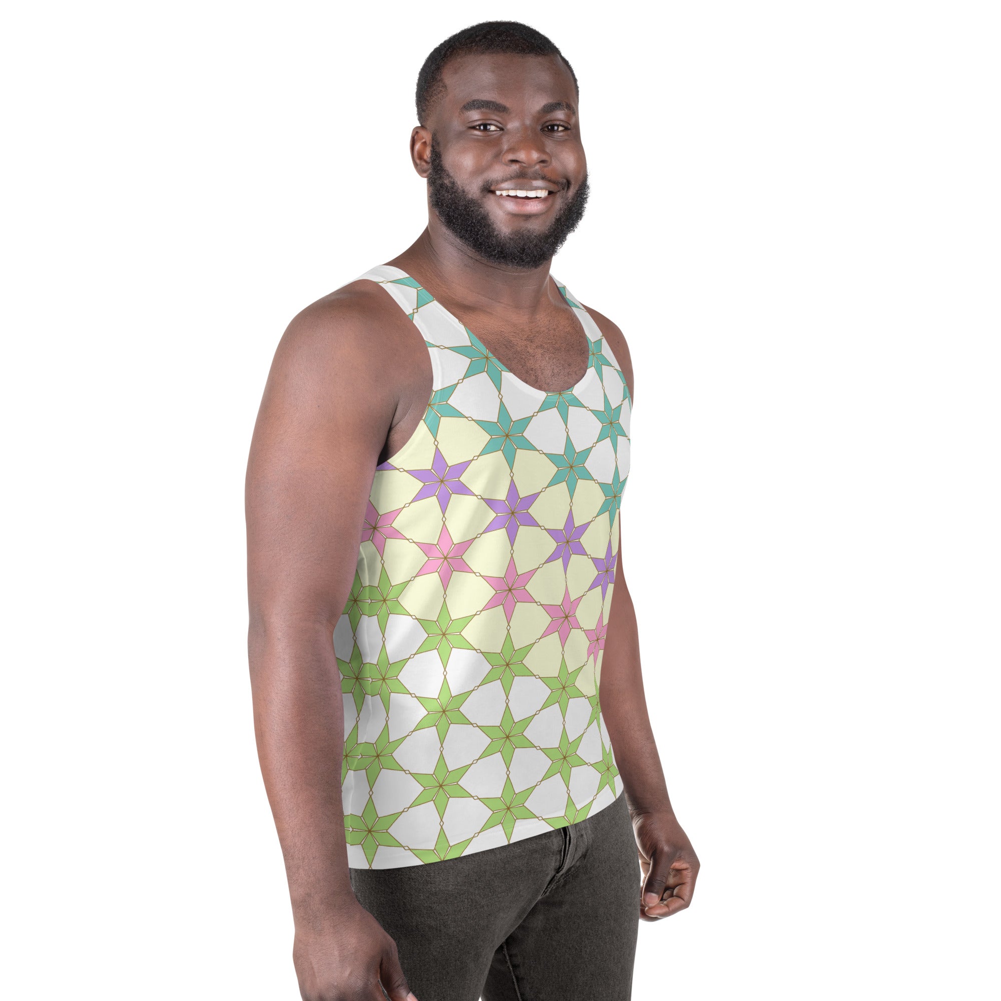 Ethereal Dreams Men's Tank Top in a casual setting