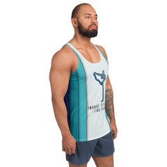 Eco Warrior Men's Tank Top - eco-friendly fabric detail.
