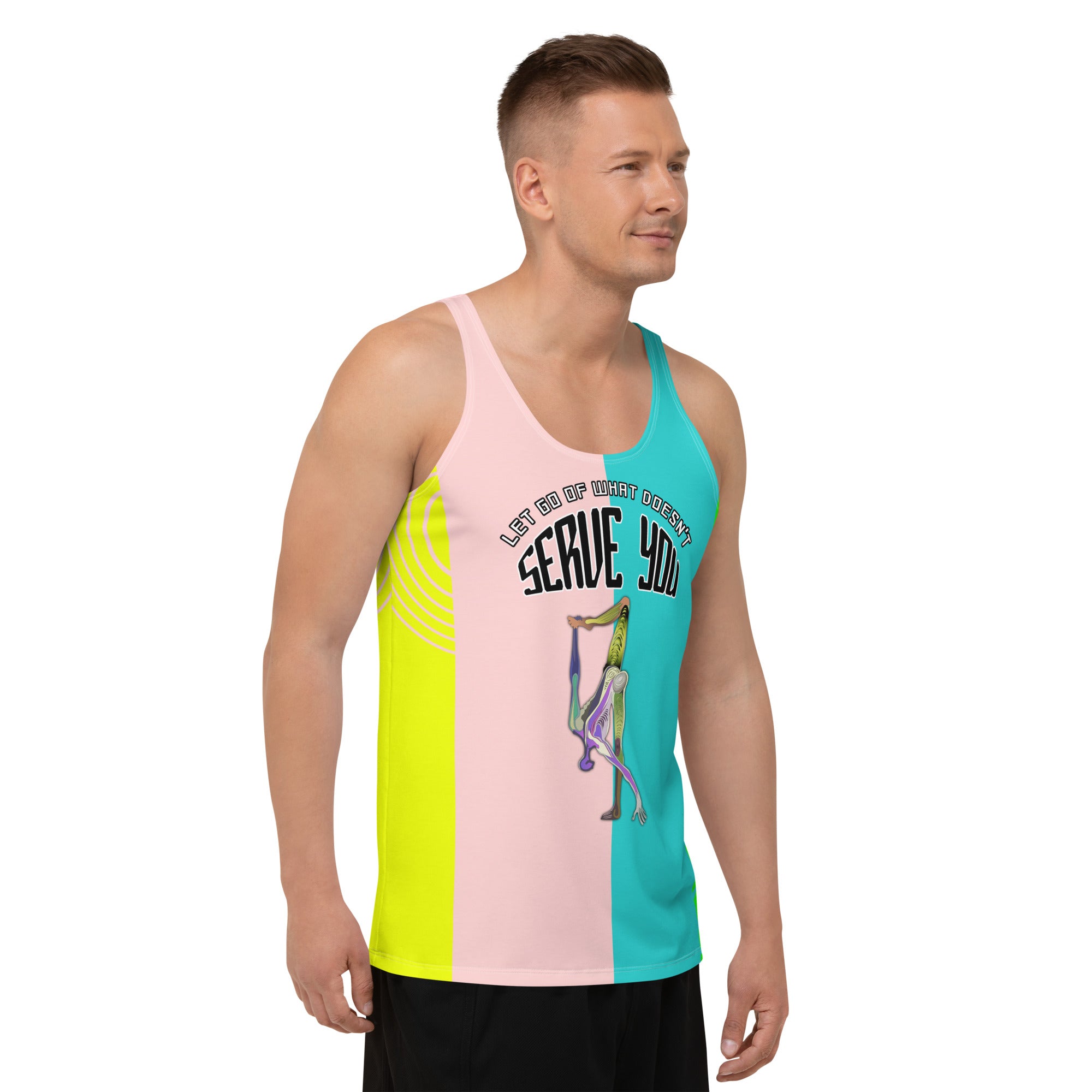 Durable and breathable men's yoga tank top.