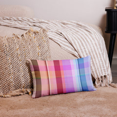 Close-up of the Fiesta Fiesta Premium Accent Pillow, showcasing its intricate fiesta-inspired design and vibrant hues.