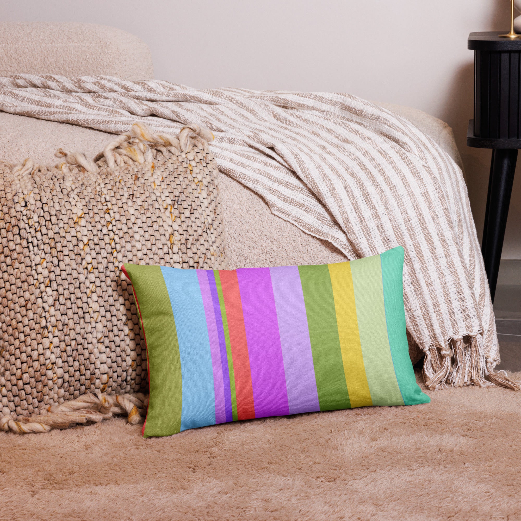 Elegant and comfortable Coastal Chic Premium Accent Pillow on a cozy sofa.