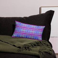 Elegant box stripe design of Nature's Harmony premium pillow for stylish home decor.