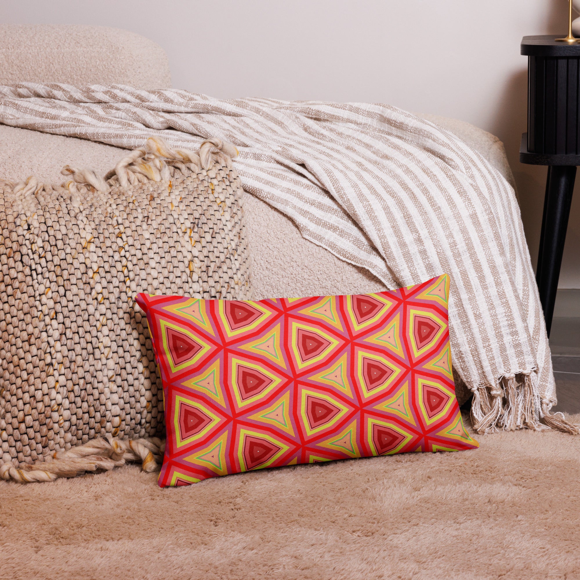 Luxurious Floral Fantasy pillow enhancing living room aesthetics.