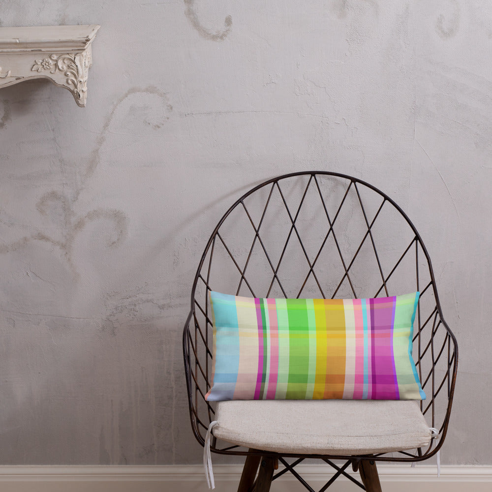 High-quality decorative cushion with a whimsical cosmic carnival pattern, ideal for modern and eclectic interiors.