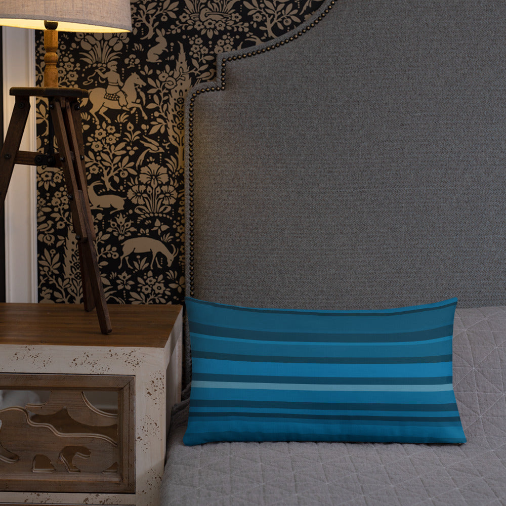 Luxurious Ethereal Chevron Premium Pillow in a cozy bedroom setting.